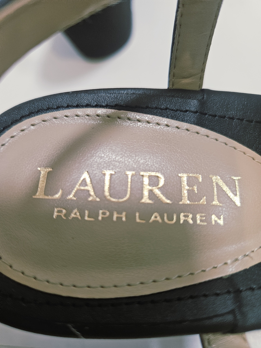 Lauren Ralph Lauren Jeannie Black Thong Wedge Sandals Shoes Women’s Size 8 New - Picture 15 of 16